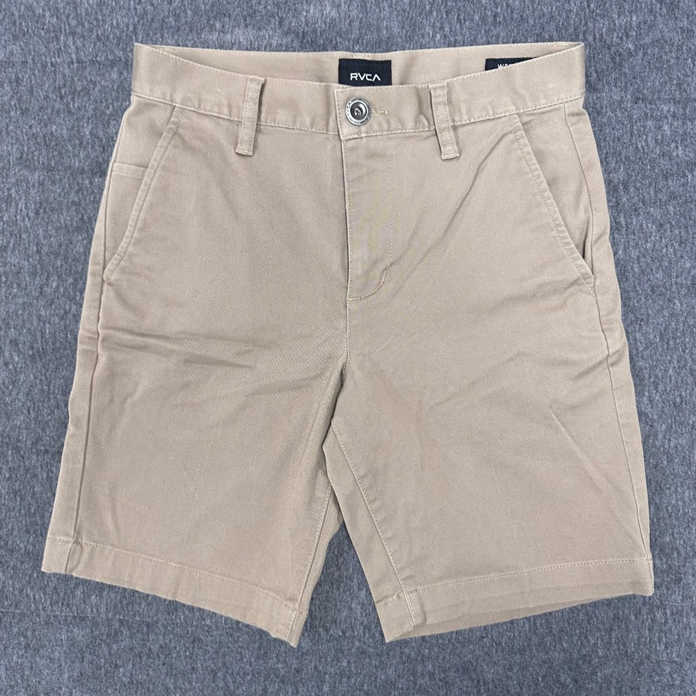 RVCA Week-Day Stretch Brown Chino Shorts Casual Everyday Khaki Boy's Size 27‎